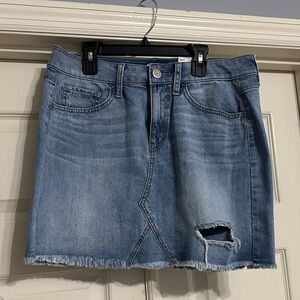 Kohl's Blue Denim Mini Skirt with Raw Hem